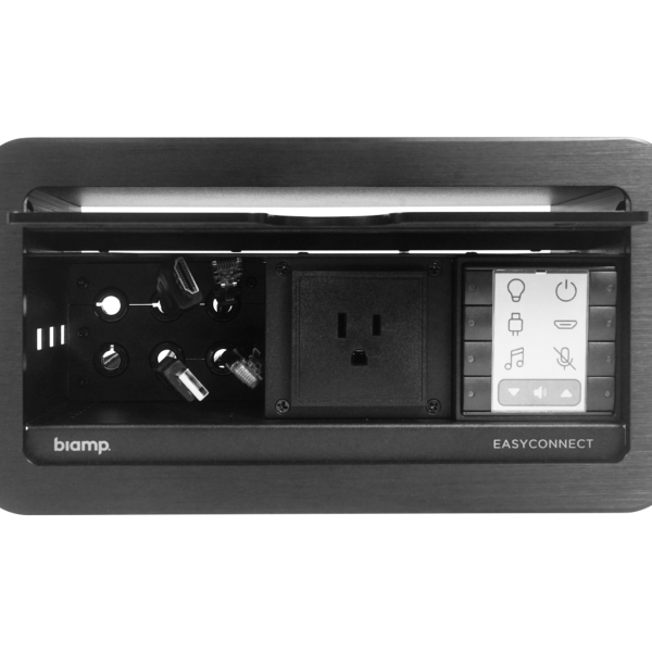 Biamp EasyConnect EC-PK-US EasyConnect Cable Management box with Impera Echo Plus programmable control pad (Model 8EUB), with integrated US power connector