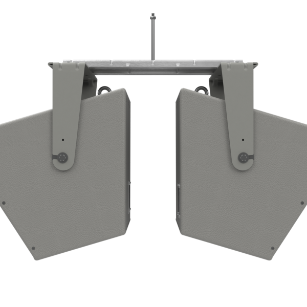 Biamp Commercial Loudspeakers CCA-80D Grey Dual, constant coverage aisle loudspeakers (CCA-80); 3-way, 8-inch, triaxial, asymmetric horn loaded; mounted back-to-back