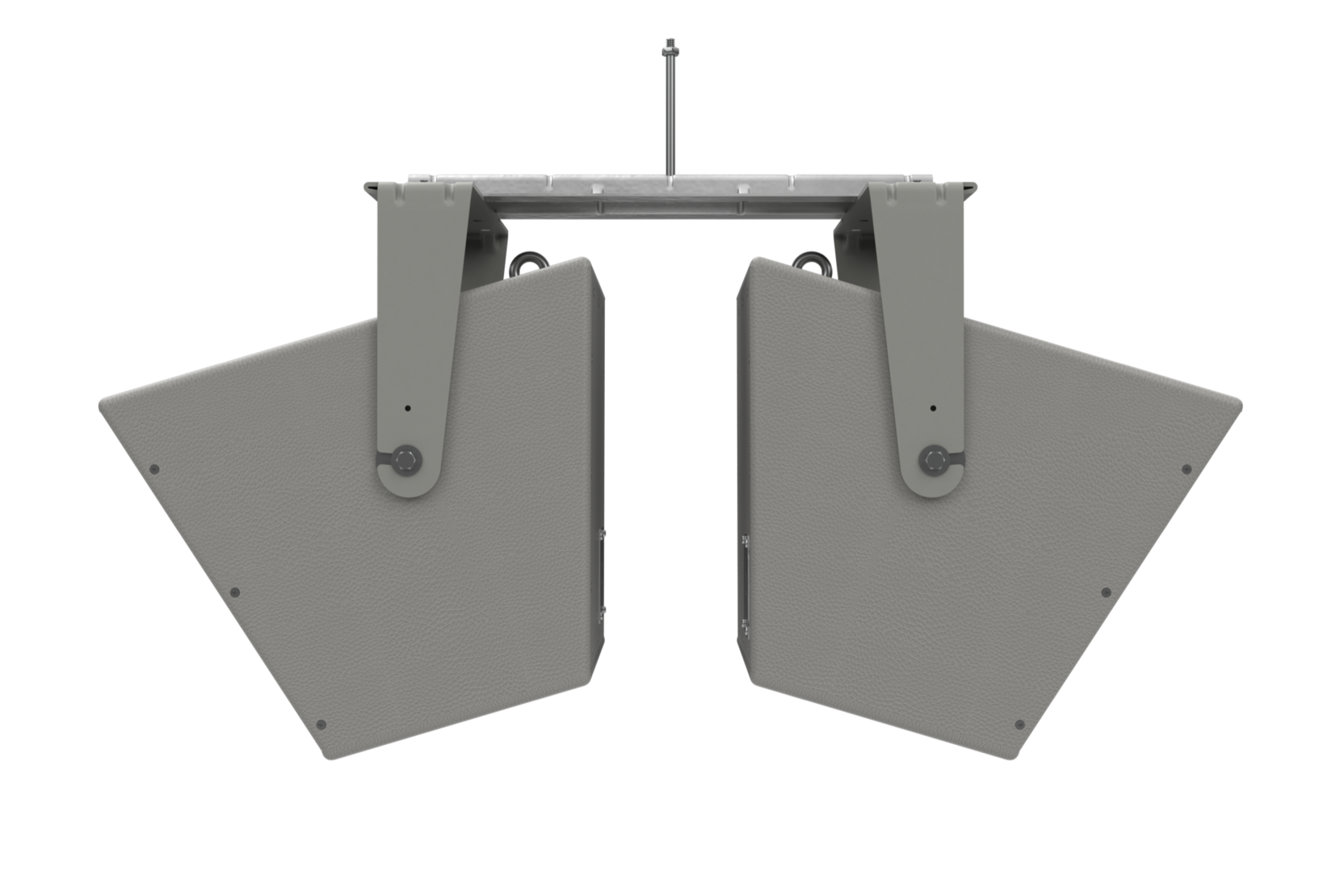 CCA-80D_Straight_02_12675_master Biamp Commercial Loudspeakers CCA-80D Grey Dual, constant coverage aisle loudspeakers (CCA-80); 3-way, 8-inch, triaxial, asymmetric horn loaded; mounted back-to-back - Image 1