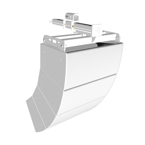 Biamp Community IV6-1122/15W The IV6-1122/15W is a white, 12-inch, 2-way, 120° H x 15° V, indoor, array loudspeaker
