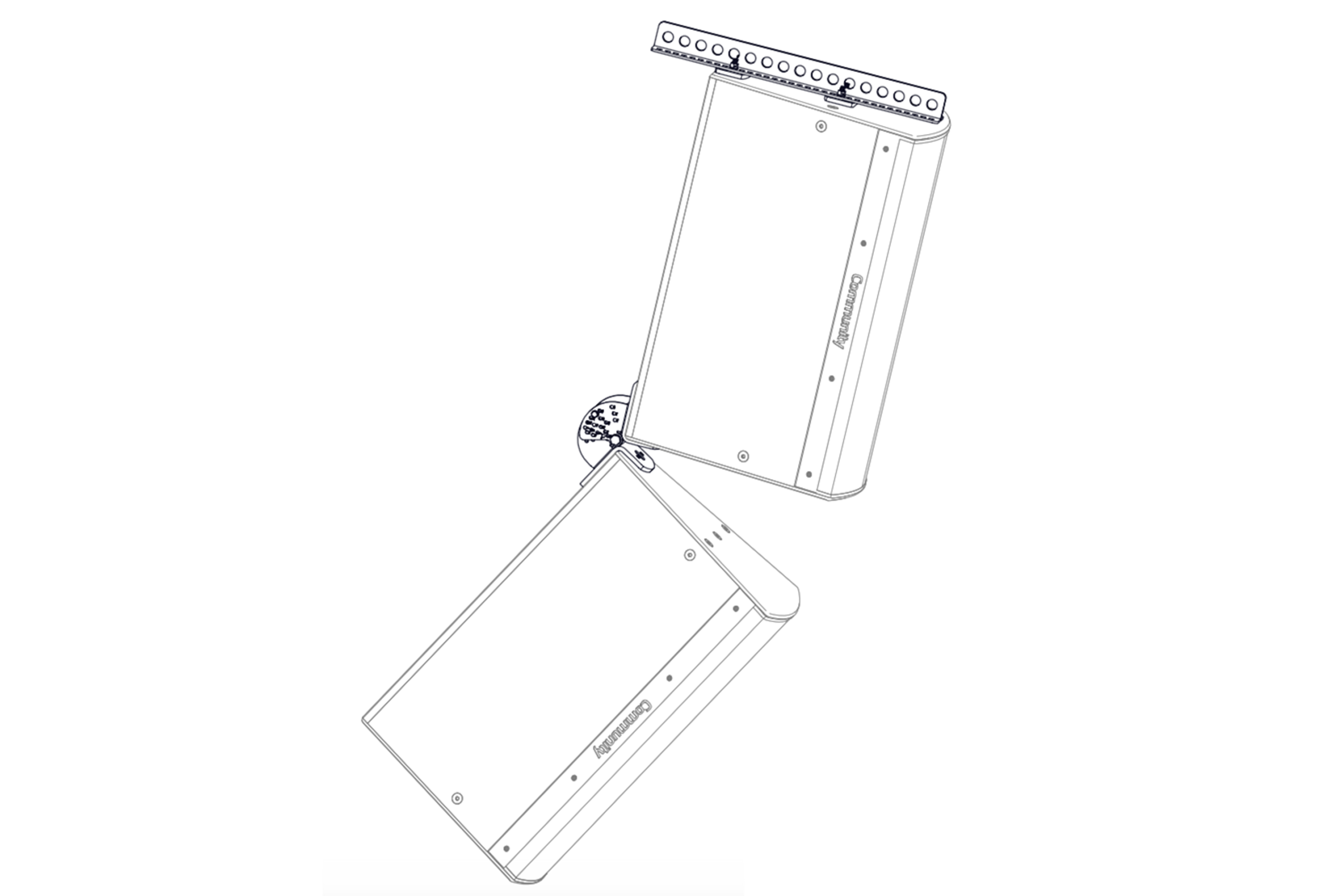 Community_I_Series_DVS-BFR22W_White_1500x1000_12611_master Biamp Community DVS-BFR22W I SERIES dual vertical splay kit for two enclosures, white - Image 1