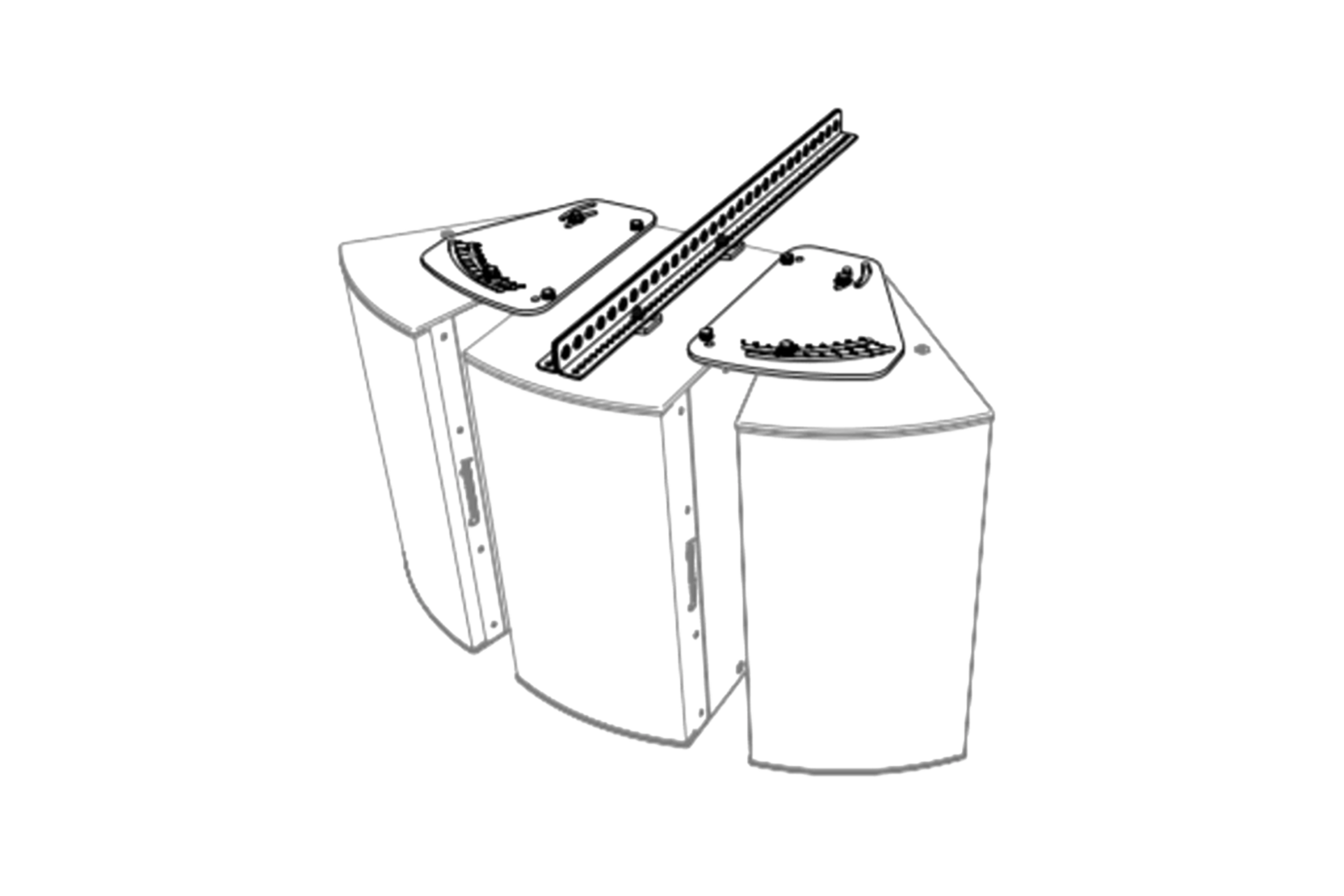 Community_I_Series_HAB-BFR38W_1500x1000_12614_master Biamp Community HAB3-BFR38W I SERIES dual horizontal array kit for 3-way models, white - Image 1