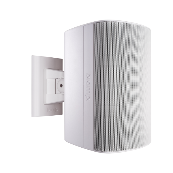 Biamp Desono DX-S5-W White, 5-inch, high output, coaxial, surface mount indoor/outdoor loudspeaker w/ HF compression driver; 8 Ohm or 70V/100V operation; includes ClickMount pan-tilt mounting bracket