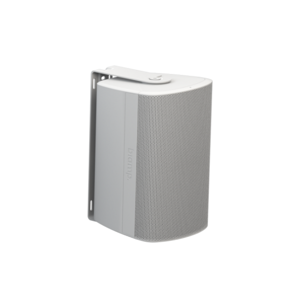 Biamp Desono DX-S5-UB-W White White, 5-inch, high output, coaxial surface mount indoor/outdoor loudspeaker w/ HF compression driver; 8 ohm or 70V/100V operation; includes aluminum U-bracket & water-tight ClickPlug