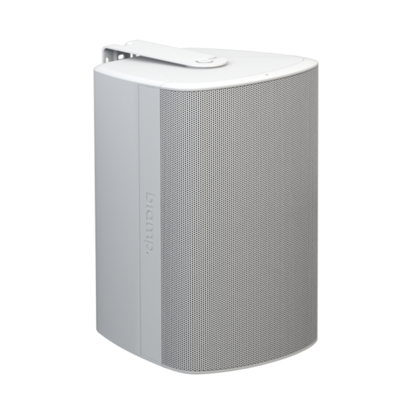 Biamp Desono DX-S8-UB-W White 8-inch, high output, coaxial surface mount indoor/outdoor loudspeaker w/ HF compression driver; 8 ohm or 70V/100V operation; included aluminum U-bracket & water-tight ClickPlug; white