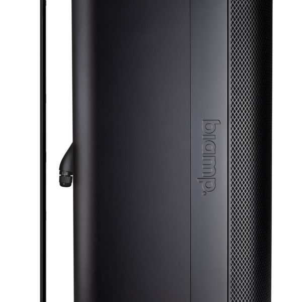 Biamp Desono EX-S8-UB-B 8-inch, 2-way, coaxial, surface mount, indoor/outdoor, black loudspeaker with HF compression driver; 8-ohm or 70V/100V operation; included indexing u-bracket and weather cover