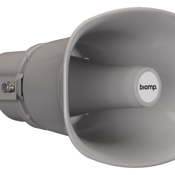 Biamp Commercial Loudspeakers H30LT-G Grey Long throw horn speaker, 30W, 8 ohms, 70V/100V transformer, grey