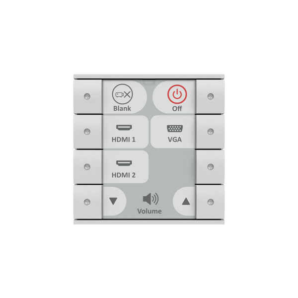 Biamp Impera Echo Plus 8EUB Black 8-button control pad with Ethernet, 1 bidirectional RS-232 port, 1 unidirectional RS-232 port, 3 GPIO; EU, black