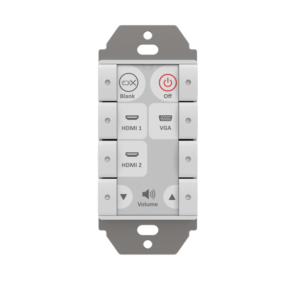 Biamp Impera Echo Plus 8USW White 8-button control pad with Ethernet, 1 bidirectional RS-232 port, 1 unidirectional RS-232 port, 3 GPIO; US, white