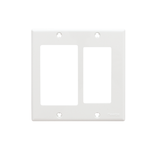 Biamp Impera WP-D2G-W White 2-gang Decora wall plate