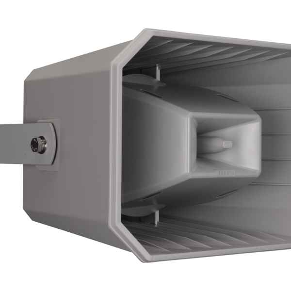 Biamp Commercial Loudspeakers MPLT62-G Grey 2-way, long throw horn speaker, 62W 70V/100V transformer.