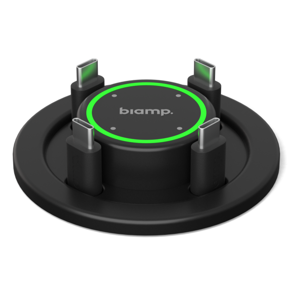 Biamp EasyConnect MPX 250 Innovative plug-and-play BYOM collaboration switcher with integrated charging, cable management, and control of meeting room equipment