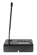 Biamp NPX G1040 4-button convenience paging station with gooseneck microphone, tabletop or wall mount - obrazek 3