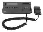 Biamp NPX H1040 4-button convenience paging station with handheld microphone, tabletop or wall mount