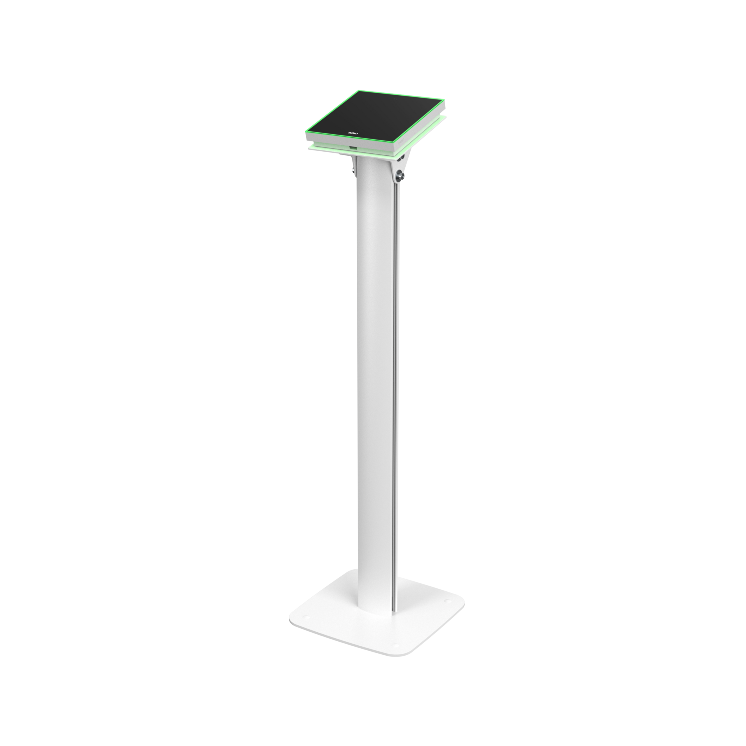 Naso-Freestand-Boltable-White-3D-with-Naso-Transparent_13197_master Biamp Evoko Naso Freestand Mount Boltable Boltable free-standing mount for Naso Room Manager - Image 1