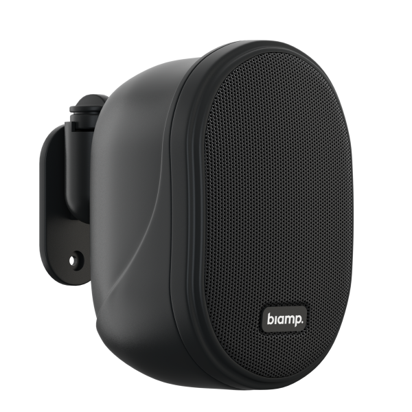 Biamp Commercial Loudspeakers OVO3T-B Black Small design, black, 2-way, cabinet speaker with 3-inch coated paper cone woofer + 1-inch silk dome tweeter, 100 volt / 6 watts or 16 ohms / 40 watts, mounting bracket included
