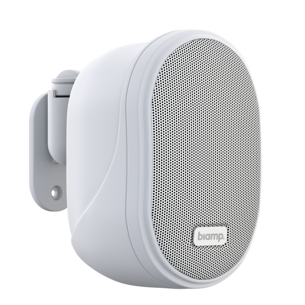 Biamp Commercial Loudspeakers OVO3T-W White Small design, white, 2-way, cabinet speaker with 3-inch coated paper cone woofer + 1-inch silk dome tweeter, 100 volt / 6 watts or 16 ohms / 40 watts, mounting bracket included