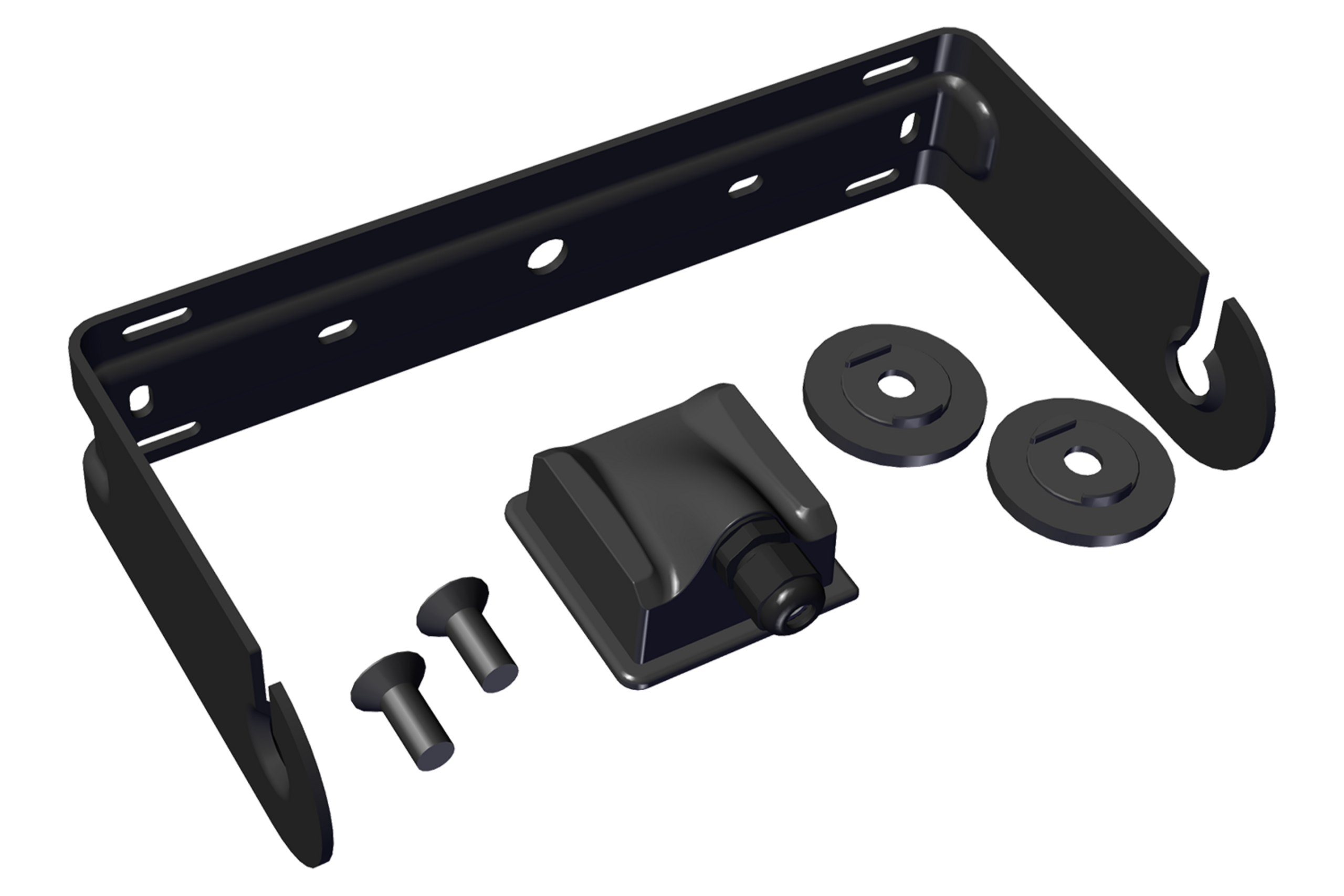 SPA-UBDX100-B-Black_1500x1000_11669_master Biamp Desono SPA-UBDX100-B U-bracket kit, aluminum with ClickPlug, for Desono DX-S5 surface mount loudspeaker, black - Image 1