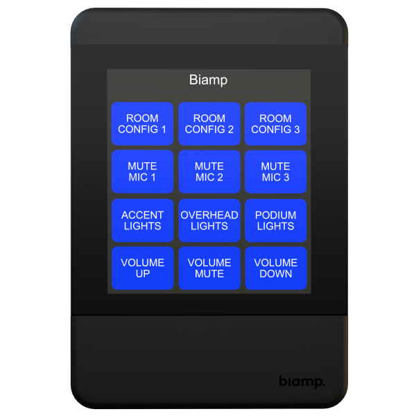 Biamp Apprimo TEC-X 2000 Black Networked, touch-enabled AV control pad for Tesira systems