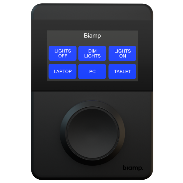 Biamp Apprimo TEC-X 1000 Black Networked AV control pad with rotary knob