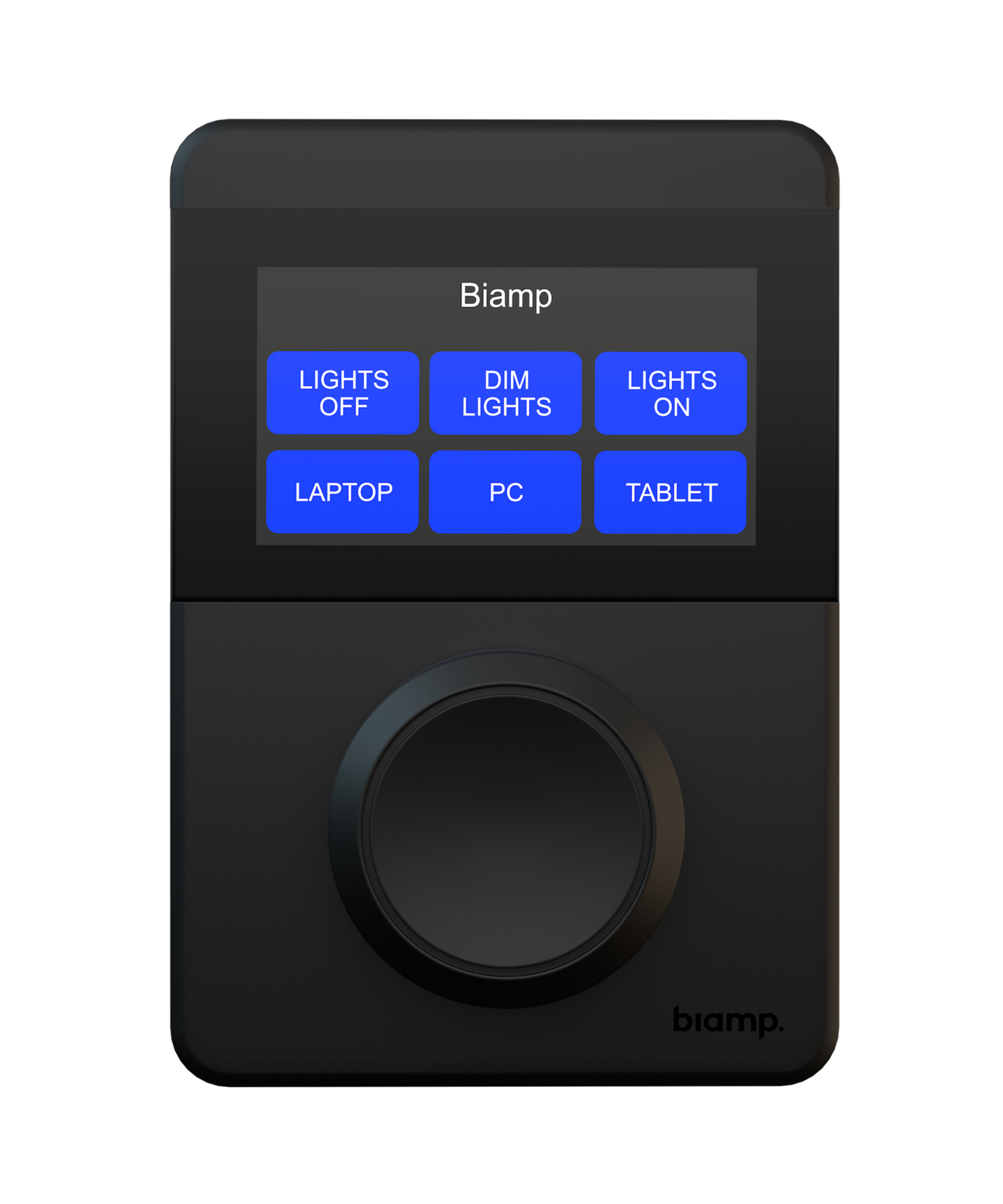 TEC-X-1000_black_front_render_v2_11359_master Biamp Apprimo TEC-X 1000 Black Networked AV control pad with rotary knob - Image 1