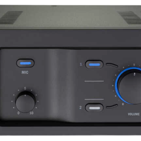 Biamp Commercial Audio MA30 9.5-inch mixing amplifier 30W, 70/100V, with 1 mic/line input, 2 stereo line inputs, left to right 4 level priority system, emergency in, paging mic with chime, and 24V override output