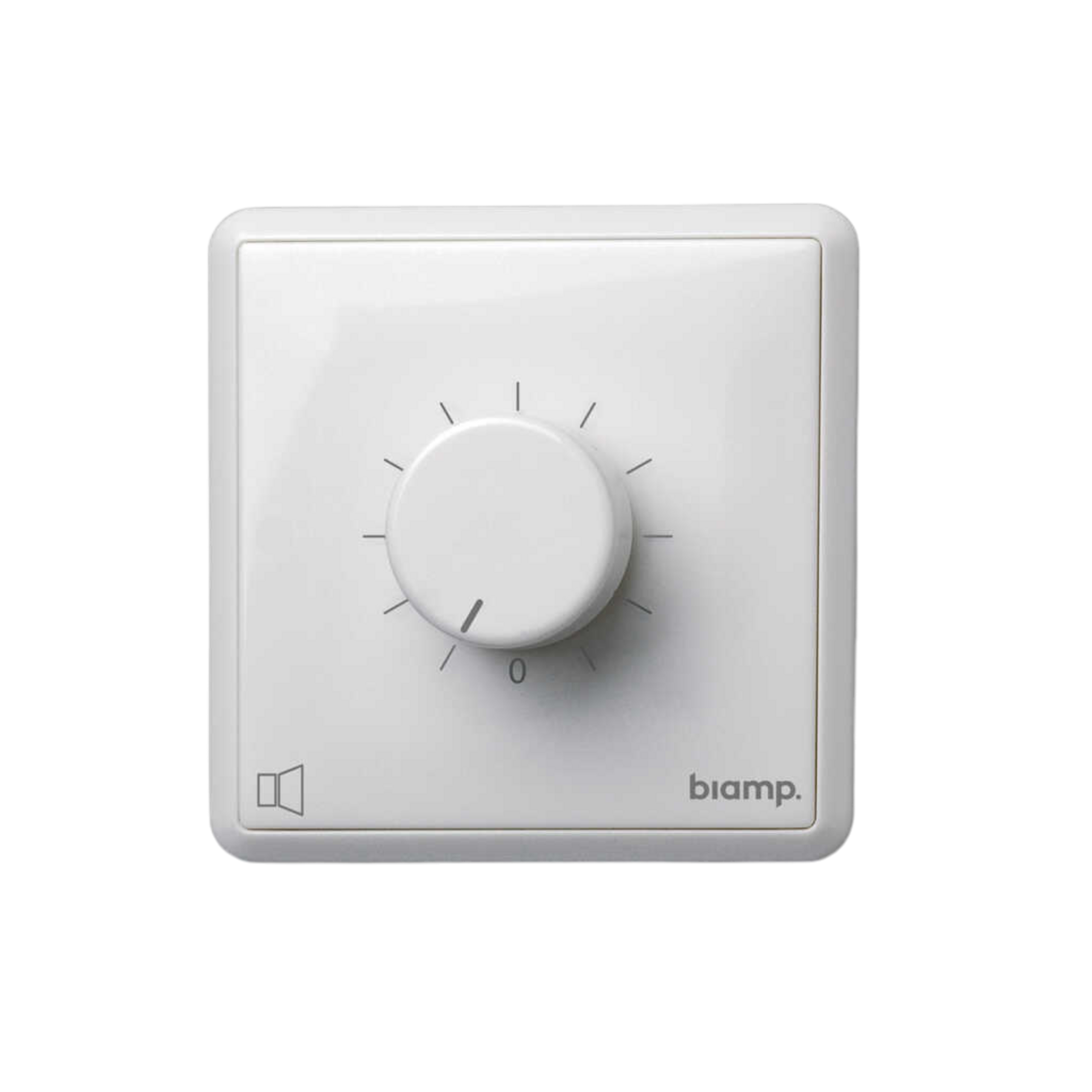 biamp_e-vol60_volume_control_apr22_12310_master Biamp Commercial Audio E-Vol60 100V, 60W, Euro volume control with 24V priority relay, white - obrazek 1