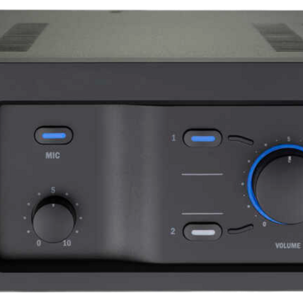 Biamp Commercial Audio MA60 9.5-inch mixing amplifier; 60W or 70/100V, 1 mic/line input, 2 stereo line inputs, left-to-right 4 level priority system, emergency in, paging mic with chime, 24V override output