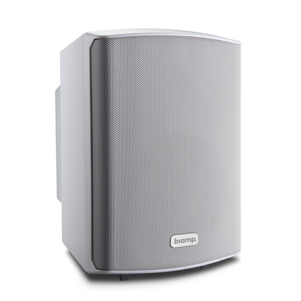 Biamp Commercial Loudspeakers SDQ5PIR-W 5-inch, stereo loudspeaker set with 1 active and 1 passive loudspeaker; 2 x 30W; unbalanced stereo mini-jack, balanced stereo euroblock inputs, white