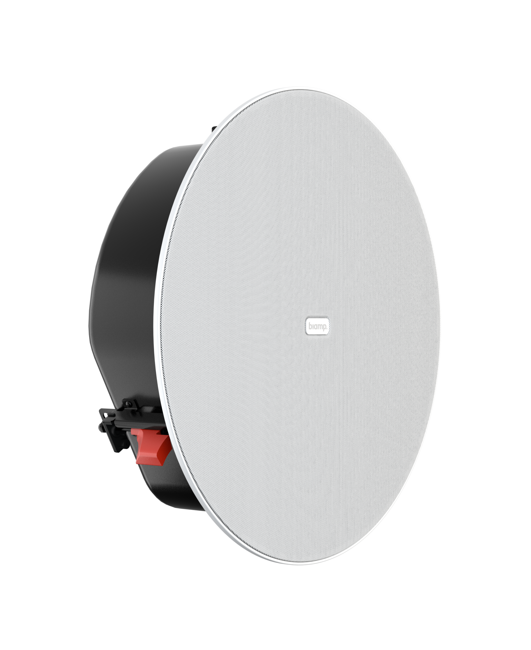 desono_c-ic6lp_loudspeaker_front_angle_may23_11538_master Biamp Desono C-IC6LP-TAA White TAA Compliant, 2-Way, 6.5-inch, low profile, ceiling mount, conferencing loudspeaker; 60W, 8 ohms, RJ45 inputs; white - obrazek 1