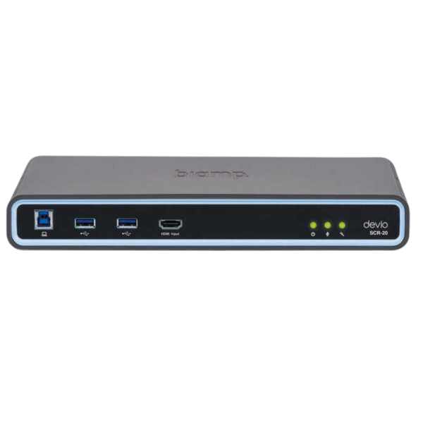 Biamp Devio SCR-20CX Black Conferencing hub and microphone; includes Devio SCR-20 hub and one TCM-XEX ceiling microphone, black