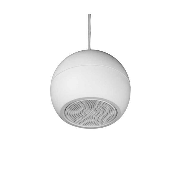 Biamp Commercial Loudspeakers EN-SPH5T16-W White, compact, EN54-24 Certified, 5.25-inch, sphere loudspeaker with multi-tap 100V transformer (4-8-16W)