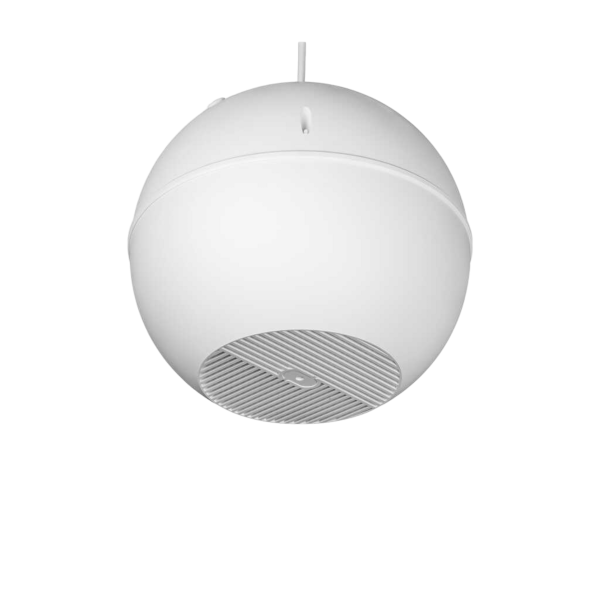 Biamp Commercial Loudspeakers EN-SPH6T20-W 6.5-inch sphere, high efficiency, full range loudspeaker; multi-tap 100V transformer (2.5-5-10-15-20 watts); power selector switch to 8 ohms; EN54-24 certified; white