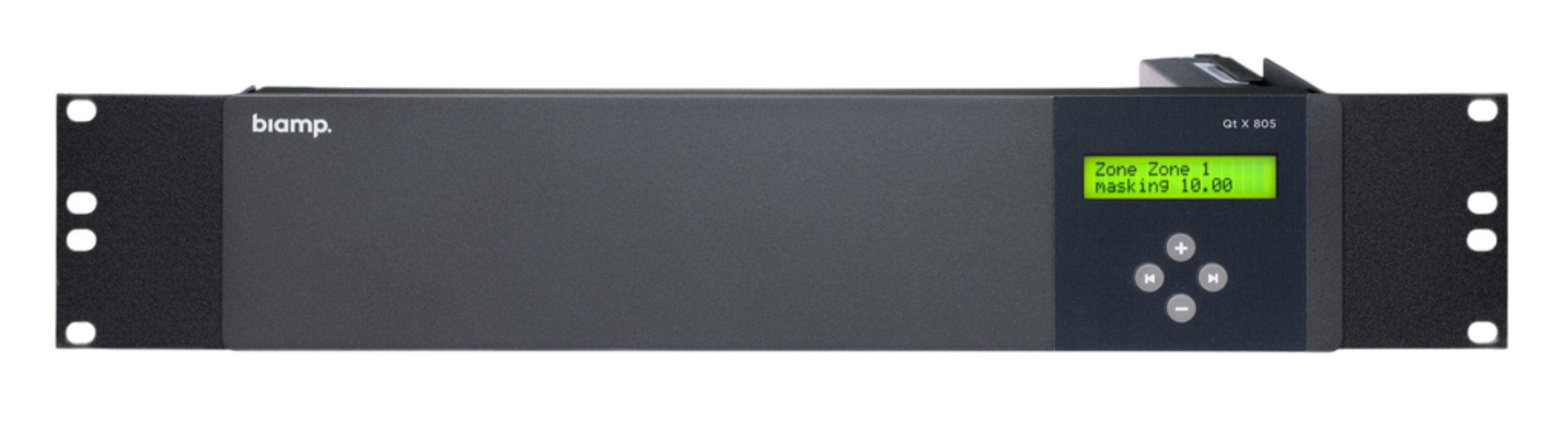 qt-x-805-805d_front_updated_sep23_10530_preview-1-Photoroom_12051_master Biamp Cambridge Qt X 805D The Qt X 805D control module is a rack mountable, 8-zone sound masking generator, controller, band equalizer and amplifier, supporting AVB and Dante media networks - Image 1