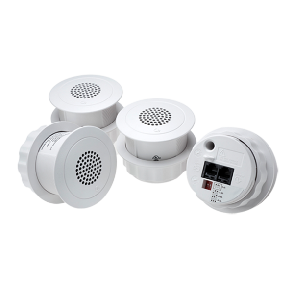 Biamp Cambridge E-A-W-25-4 4 pack of white Standard Emitters, with four 25-foot, white, plenum-rated cables