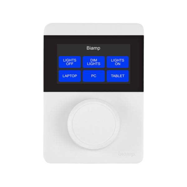 Biamp Apprimo TEC-X 1000 White Networked, touch-enabled AV control pad with rotary knob