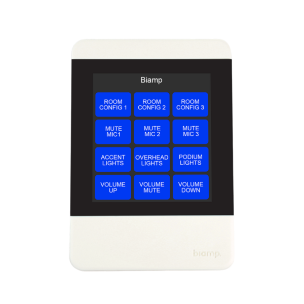 Biamp Apprimo TEC-X 2000 White Networked, touch-enabled AV control pad for Tesira systems