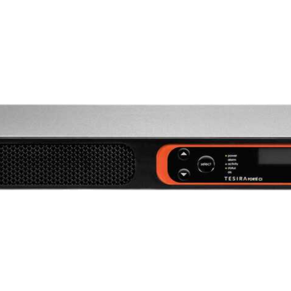 Biamp TesiraFORTÉ CI Fixed I/O DSP with 12 analog inputs, 8 analog outputs, 8 channels configurable USB audio, and Acoustic Echo Cancellation (AEC) technology (all 12 inputs)