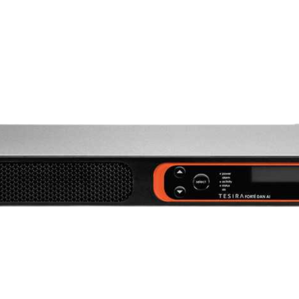Biamp TesiraFORTÉ DAN AI Fixed I/O DSP with 12 analog inputs, 8 analog outputs, 8 channels configurable USB audio, and 32 x 32 channels of Dante