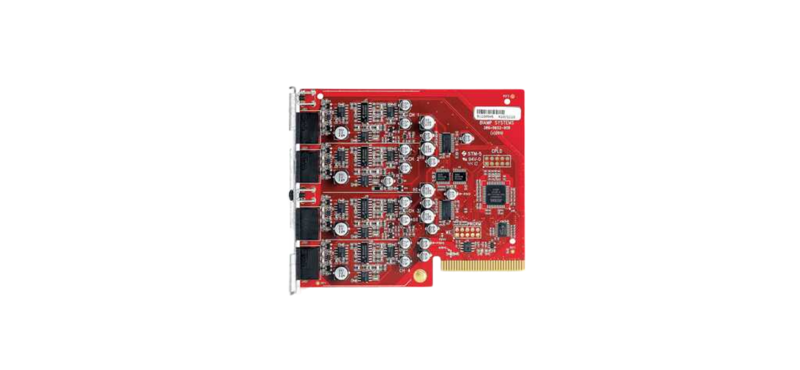 tesira-servercards-soc-4_12112_master Biamp Tesira SOC-4 Configurable 4-channel mic/line output card for use in Tesira SERVER and Tesira SERVER-IO - Image 1