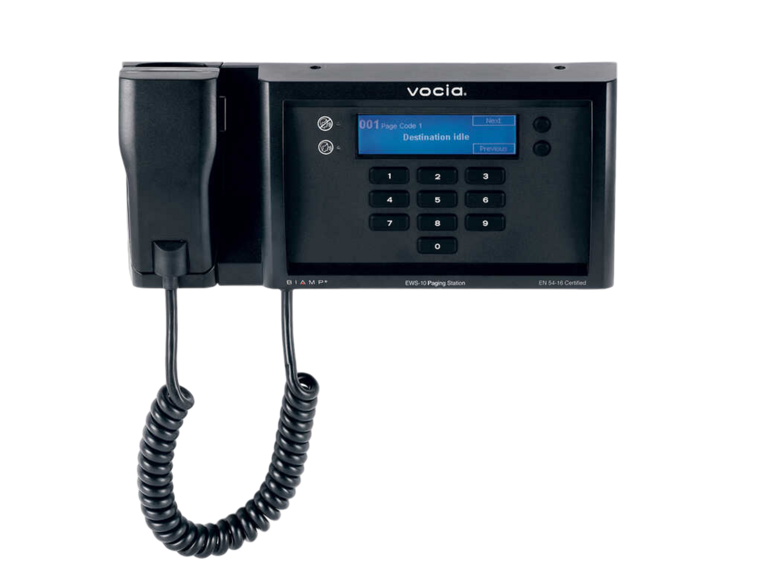 vocia-ews-10-front_1003_preview-2-Photoroom_12163_master Biamp Vocia EWS-10 Vocia emergency wall-mounted paging station, 10 buttons with hand-held microphone (EN 54-16 certified) - obrazek 1