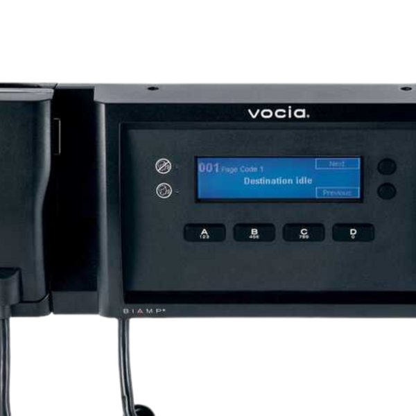 Biamp Vocia WS-4 Wall-mount paging station, 4 buttons with hand-held microphone